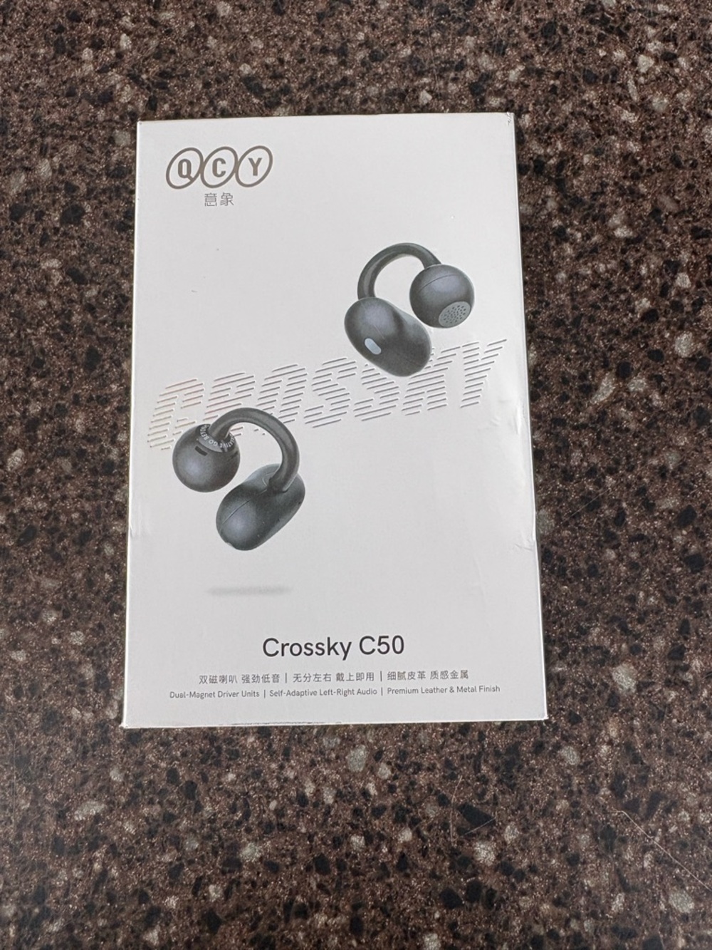 C50 Wireless Earbuds — Black Ear-Hook Bluetooth Headset